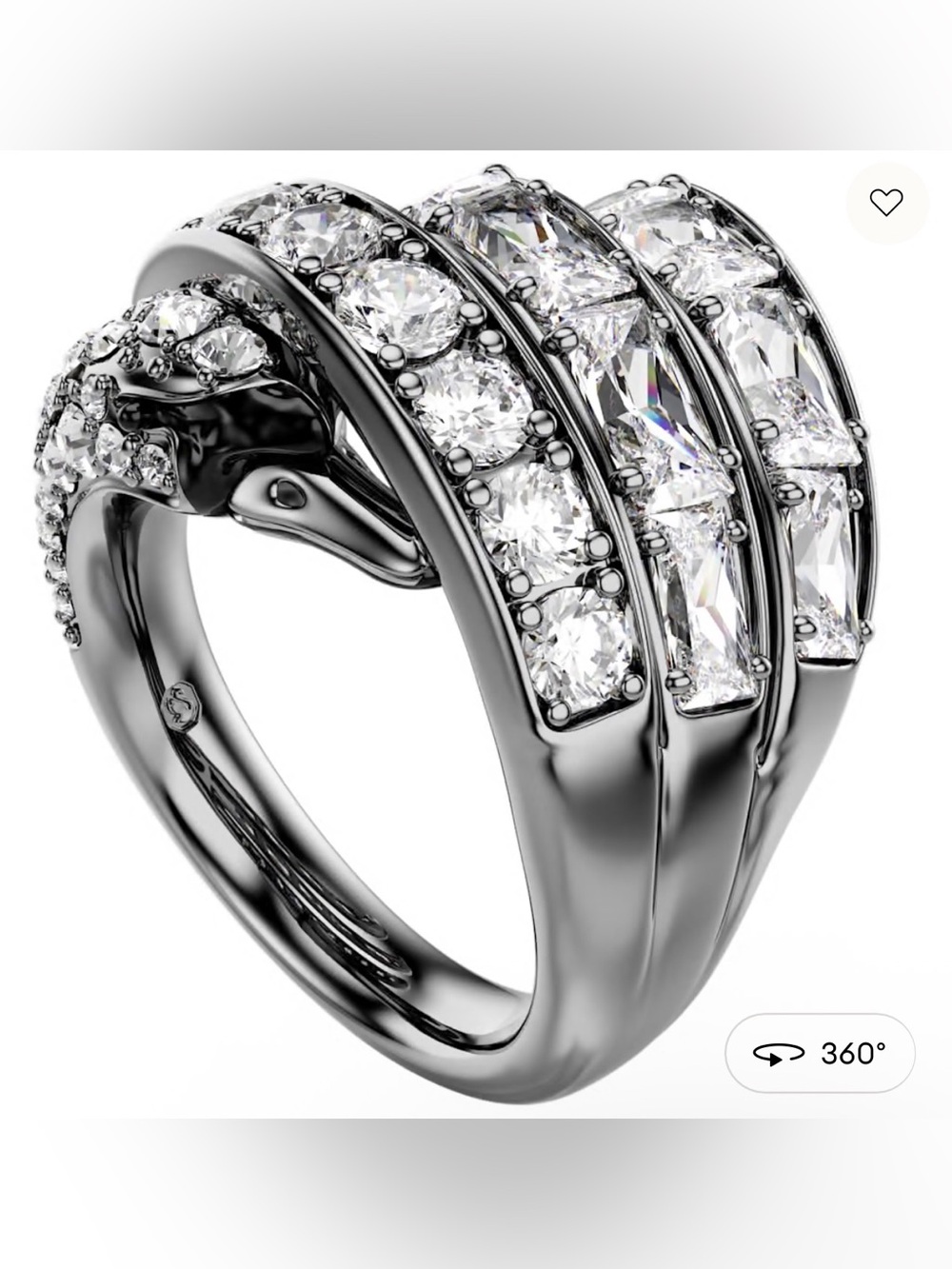 Swarovski The Vienna Collection ring
Swan, White, Ruthenium plated